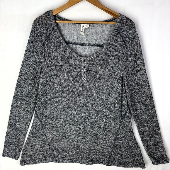 Others Follow Gray Knit Long Sleeve Top - Picture 1 of 6